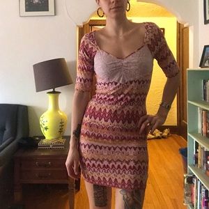 60s-Inspired Lace-Front Mini Dress